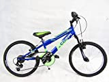 bicicletta bambino bici per bimbo mountain bike 20 eta' 6,7,8,9 nera/blu/arancio (blu)