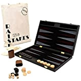 Big Game Hunters Backgammon Set con tavola pieghevole portatile in legno e borsa da viaggio in cotone