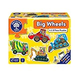 Big Wheels - Puzzle educativo, 4 puzzle da 4 o 8 pezzi, per bambini da 2 a 8 anni