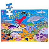 Bigjigs Toys- Under The Sea Floor Puzzle (48 Pezzi), Multicolore, BJ917
