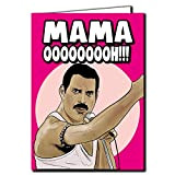 Biglietto di auguri Queen Freddie Mercury, Mama oooooh!!! – Festa della mamma, compleanno, musica, divertente – IN87