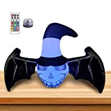 BIUDUI 5 PCS Decorazione Pipistrello Gonfiabile | 3 Piedi Enorme Pipistrello Blu Gonfiabile con Ali Nere di Halloween - Luci ...