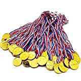 BJ-Shop Medaglie Oro,Plastica Medaglie di Vincitore Premi Plastici in Oro per Bambini Festa dello Sport Festa Olimpica Concorso Premio(12 PCS)