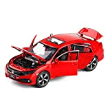 Bleyoum Veicolo da Costruzione 1/32 New Honda Civic Model Toy Cars Pressofuso in Lega di Metallo Casting Light Sound Car ...