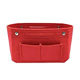 BLIBUNALA Borsa da donna organizer borsa borsa con inserto multitasca borsa borsa utile borsa con cerniera per (Rosso, Taglia unica)