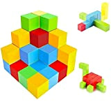 Blocchi magnetici, 40 pezzi blocchi di costruzione magnetici, cubi magnetici 3D per bambini, piastrelle magnetiche, kit di costruzione educativa prescolare, ...