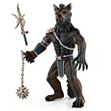 BOHS Statua del soldato lupo mannaro con 2 armi, giocattolo modello fantasia - 19,5 centimetri