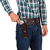 Boland 00579 - Fondina e cintura da cowboy, 110 cm, similpelle, marrone scuro, Wild West, accessorio, porta armi, festa a ...