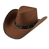Boland 04383 - cappello da cowboy Wichita, marrone, cappello di feltro, sceriffo, Wild West, travestimento, costume, carnevale, festa a tema