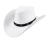 Boland 04384 - Cappello da cowboy Wichita, bianco, cappello di feltro, sceriffo, Wild West, travestimento, costume, carnevale, festa a tema