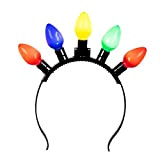 Boland 31201 – Tiara per feste con luci LED, cerchietto per capelli multicolore, per adulti, copricapo, lampadine, carnevale, feste a ...