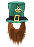 Boland 44907 - Cappello Leprechaun, folletto verde, con barba, berretto, copricapo, Irlanda, St. Patricks Day, portafortuna, carnevale, festa a tema