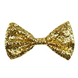 Boland 53110 - Papillon glitter, oro, misura circa 13 cm, elastico, design stretto, lucido, costume, carnevale, halloween, festa in maschera, ...