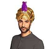 Boland 81015 - Turbante Sultan Selim, oro, gioielli di perle, piume, gemme bianche, berretto, carnevale, festa a tema