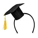 Boland 90610 - Cerchietto con cappello da dottore, diadema con mini cappello, cappello da studente, laurea, copricapo, costume, carnevale, festa ...