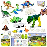 BONNYCO Dinosauri per Bambini Set Pittura 16 Figure Lavoretti Creativi per Bambini Che Si Illuminano Al Buio, Colori per Bambini, ...