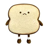 Boosns Toast Bread Divertente Cibo Peluche Facciale Espressione Morbido Giocattolo Bambola Farcita per Bambini (marrone, 18 cm)
