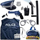 Born Toys 12 Pezzi Costume Polizia per Bambini con Kit di Giochi di Ruolo Giocattolo con Badge Polizia , Manette ...