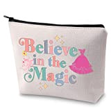 Borsa cosmetica principessa Believe in The Magic Zipper Pouch Inspirational Makeup Bag per ragazza Magic Travel Case, Believe Magic
