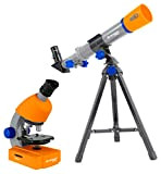 Bresser Junior - Set microscopio e telescopio con microscopio 40x 640x e telescopio 40/400 mm, per bambini a partire da ...