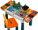 Brigamo - Tavolo 3 in 1 per bambini, con 4 pannelli integrati per giocattoli e sedie