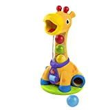 Bright Starts, Spin & Giggle Giraffe, giraffa Balla Popper, Giocattolo di attività musicale con luci e suoni, 6 palline, sviluppo ...