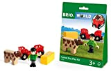 BRIO World 33879 - Set da gioco con mucca, treno in legno