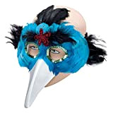 Bristol Novelty EM078 - Maschera con piume di uccello, colore: Turchese | Confezione da 1, taglia unica