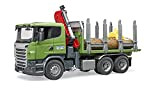 Bruder Spielwaren- Scania R-Serie Holztransport-LKW mit Ladekran, Greifer und 3 Baumstämmen Modellino, 4001702035242