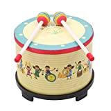Btuty Tamburo per bambini, 8 pollici Tamburo di pavimento in legno Riunione della Carnavale del Club strumento di percussione con ...