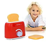 BUBBLEBAY Tostapane per cucina dei bambini con fette di pane, tostapane per bambini con funzione tostapane meccanica, accessori da cucina