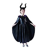 Bulex Mistress of Evil Maleficent 2 Dress Girls Cosplay mantello corno vestito (medio)