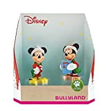 Bullyland 15074 - Set di personaggi da gioco Walt Disney Topolino e Minnie in costume di Natale, con personaggi dipinti ...
