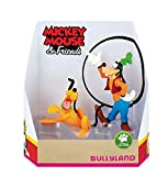 Bullyland 15085 - Set di personaggi da gioco Walt Disney Topolino e Pluto e Goofy, statuette dipinte a mano, senza ...