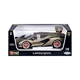Burago - Lamborghini Sian FKP 37 Macchinina, Scala 1:18, Colori assortiti, 18-11046