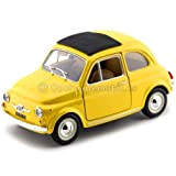 Burago Model Compatibile con Fiat 500 F 1965 Yellow 1:24 DIECAST BU22098Y