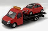 Burago MODELLINO in Scala Compatibile con Fiat 500 2007 + Flatbed Transporter 1:43 BU31402
