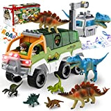 burgkidz Camion Giocattolo Dinosauro, Veicolo da Trasporto Dinosauro con Suoni ed Effetti di Luce, Auto da Trasporto Dino per Ragazzi ...