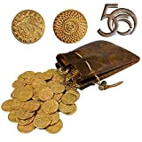 Byhoo 50 monete d'oro DND Fantasy Metal e custodia in pelle per DND Novità Giochi di ruolo da tavolo Giochi ...