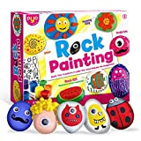 Byncceh Kit Pittura di pietra per bambini Colori per Bambini Lavoretti Creativi per Bambini Pietra di Disegno Materiali artistici per ...