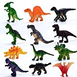 CAIJIN 12 pezzi Giocattoli di Dinosauri, Giocattolo con Dinosauro per Decorazioni per Torte con Dinosauri di tra Cui T-Rex, Triceratopo, ...