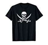 Calico Jack Sword Pirate Flag Jolly Roger Pirata Graphic Maglietta