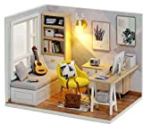 Camera delle Bambole Fai-da-Te Mobili in Miniatura Kit casa in Legno - Cabina Fai-da-Te Sunshine Study 1:32 Mini Collector's Edition ...