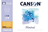 CANSON Montval - Blocco per Acquerello, Guazzo, Acrilico, Collato 4 Lati 10.5 x 15.5 cm, 12 Fogli, 300 g/m² Grana ...