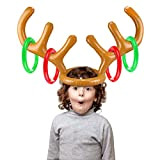 Cappello gonfiabile della corna della renna dei giochi di lancio di Natale con gli anelli per tutti i giochi del ...
