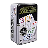 Cardinal Double 12 Colour DOT Mexican Train Dominoes in Tin