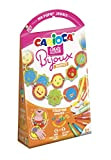 Carioca- Bijoux Forme da Colorare per Creare Gioielli con 6 Mini Pennarelli Super Lavabili e 3 Glitter Glue-Emotics, 42898