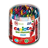 Carioca Pastelli Maxi Wax, Pastelli a Cera Lavabili con Punta Grossa per Bambini, Morbidi e Scorrevoli, in 24 Colori Assortiti ...