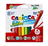 CARIOCA Pennarelli Jumbo Box, Pennarelli Colorati per Bambini con Punta e Corpo Maxi, Ideali per Disegnare e Colorare, Super Lavabili, ...