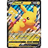 Carta Pokemon Pikachu V Grande, Carta Jumbo tamaño XXL, Carta Promocional, Carta Oficial Idioma inglés (SWSH061)